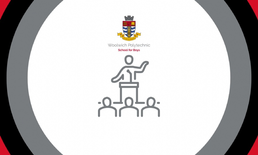 Guest speaker talking to an audience vector with WPSfB logo